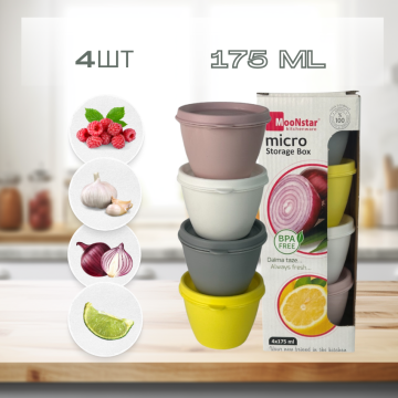 Набір харчових контейнерів круглих Micro Plus (MIC-410)